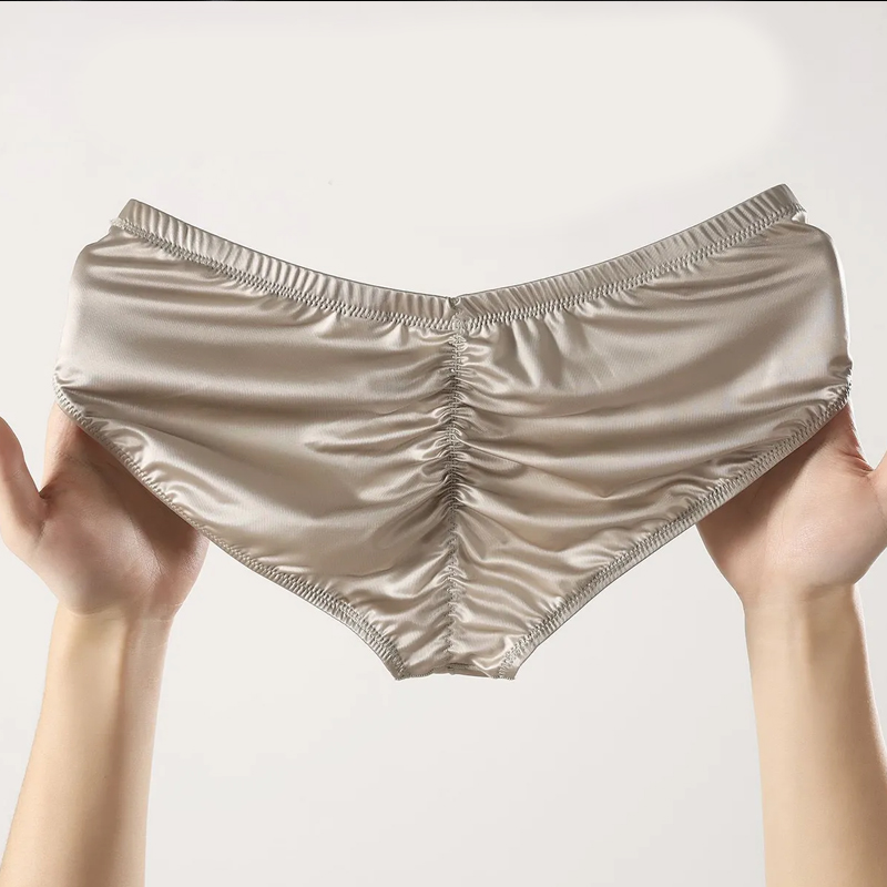 Boxer Shorts Modal - 4 個メンズブリーフシャイニーサテンローライズセクシーな下着バルジポーチスムーズクール固体弾性パンツ通気性パンティー