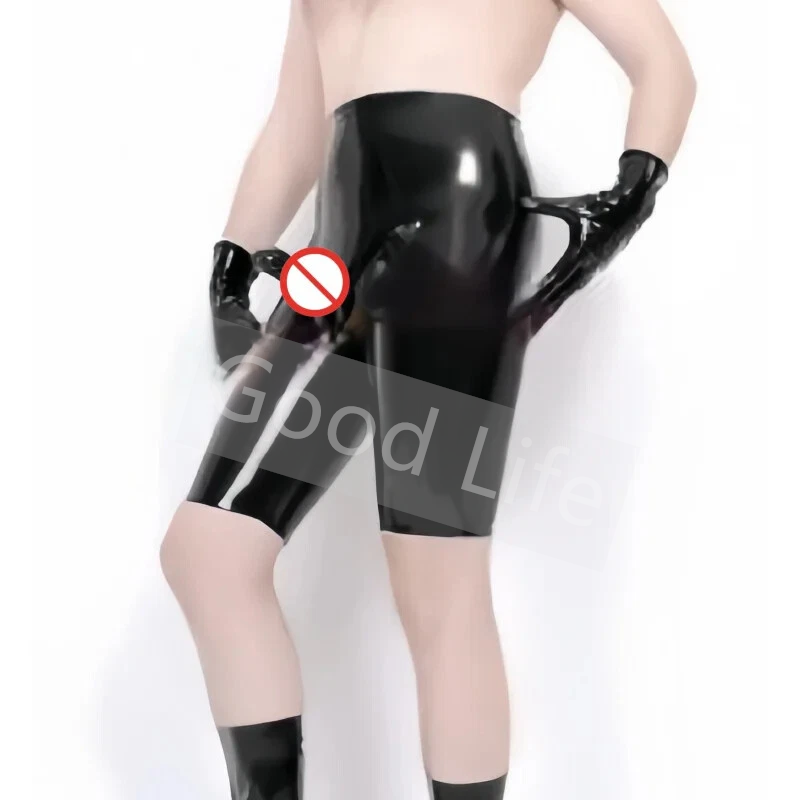 Boxer Shorts Modal - ハンドメイド メンズ ブラック セクシー ラテックス ボクサーパンツ