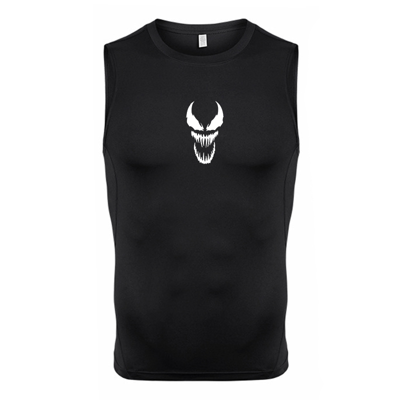 グラフィックノースリーブコンプレッションシャツ男性用夏アスレ - Sleeveless Undershirt のレビューと価格