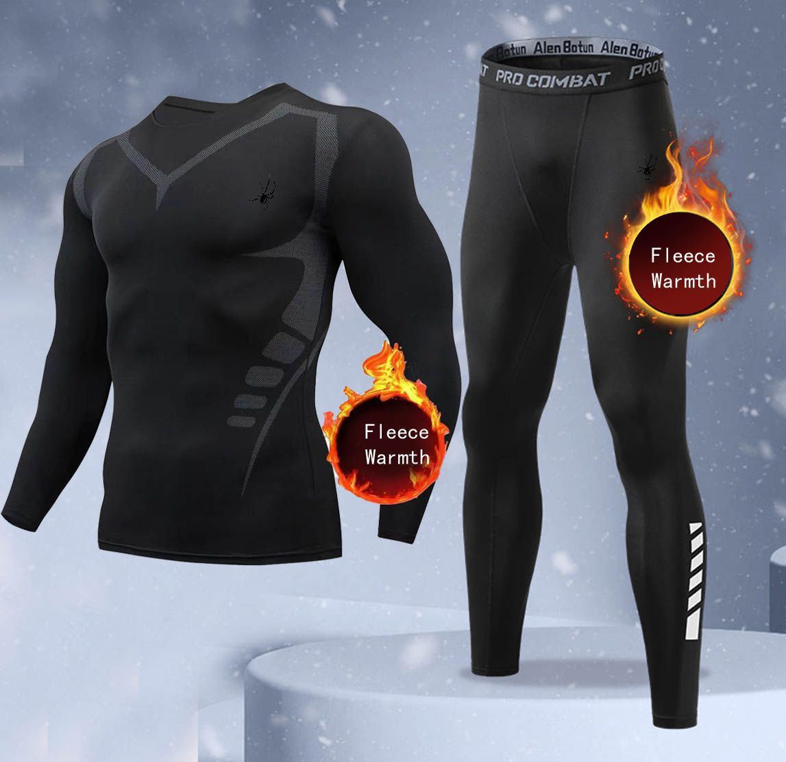 新作2ピース冬用保温メンズ下着セット フリースサーマルアンダ - Thermal Long John のレビューと価格