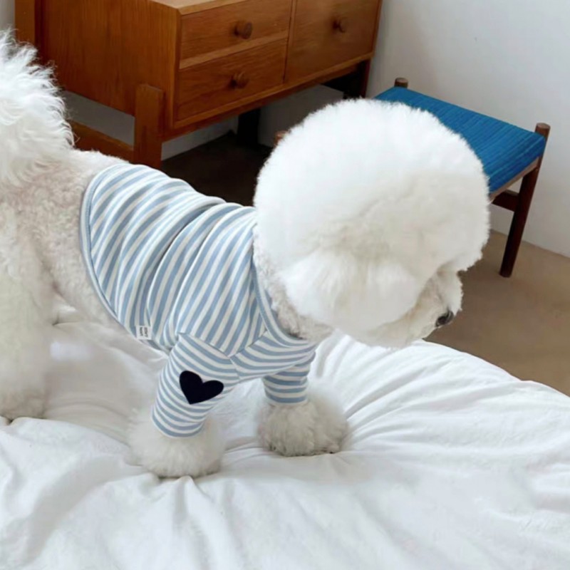 小型犬用犬用ベストペット犬服夏冷却Tシャツ綿ハートストライプ - Sleeveless Undershirt のレビューと価格